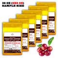 36OZ Random 6 x 6 OZ Sample Size Coffee Beans Roasted Espresso Coffee Supreme Finest Artisan Beans vary from Vanuatu Sumatra Ethiopia  Brazil Kenya Colombia Guatemala Burundi Costa Rica East Java El Salvador Honduras etc